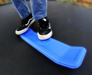 PLASTIC SKATEBOARD TRAMPOLINE SKATING?!