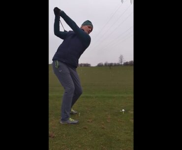 golf swing driver down the line 1 - 8x slow motion - december 2020