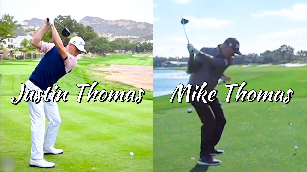 Justin Thomas & Mike Thomas Slow Motion Golf Swings & Comparison