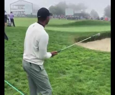 Raw Footage Tiger Woods Flop Shot @ 2019 US OPEN