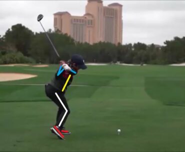 Charlie Woods Driver Down the line