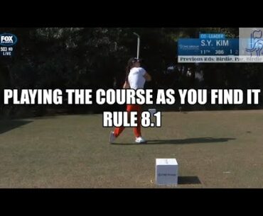 SY Kim Bends Branch With Her Leg - Golf Rules