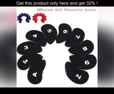 best 10Pcs/set Golf Iron Head Covers Iron Putter Protective Black Window Golf Club Iron Head Protec