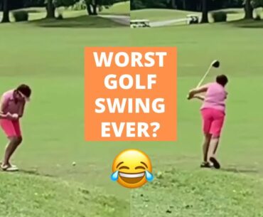 The Worst Golf Swing Ever? | Pink Grandma’s Terrible Golf Swing