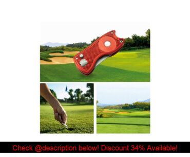 Review Foldable Golf Divot Tool with Golf Ball Tool Pitch Groove Cleaner Golf Training Aids Golf Ac