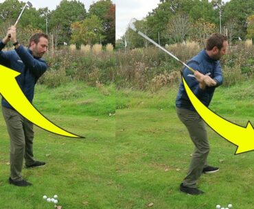 Right elbow KEY to shallow the golf club and hit it further