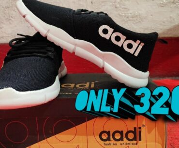 Aadi running shoes black & white Unboxing...Price 320 Only Flipkart .Best cheap running shoe