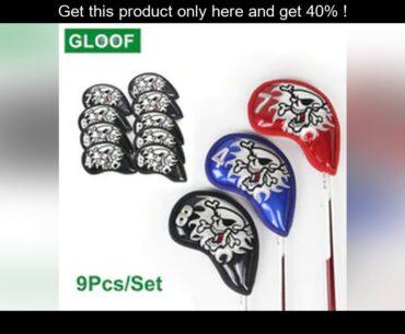 best 9Pcs/Set Golf Iron Pole Head Hat Sleeve Skull Golf Rod Head Protective Cover Golf Accessories