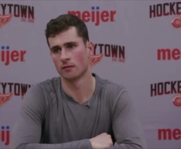Dylan Larkin talks about fighting friend Zach Werenski in Red Wings loss to Blue Jackets