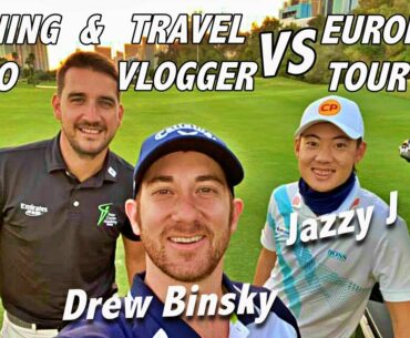 EPIC 2 VS 1 VLOG! | DREW BINKSY & ME VS EUROPEAN TOUR PRO JAZZ | NIGHT GOLF - EMIRATES GOLF CLUB