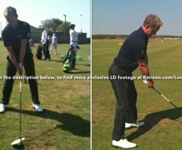 LUKE DONALD SLOW MOTION DRIVER SWING FACE ON & DOWN THE LINE !!!! OPEN CHAMPIONSHIP LINKS PRACTICE
