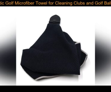 Magnetic Golf Microfiber Towel for Cleaning Clubs and Golf Balls Sticks to Golf Cart or Clubs Magne
