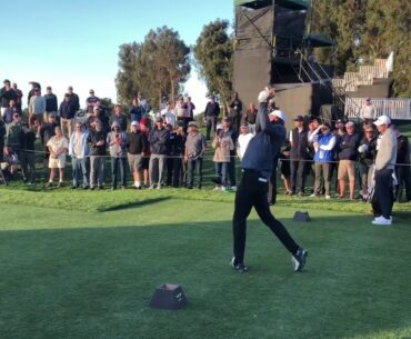 Spieth tees off at the 10th