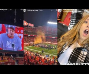 Patrick Mahomes girlfriend Brittany says “aww your so cute” after the Chiefs Beat the Bills!