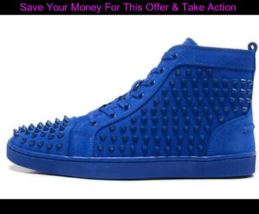 #Deal 2020 Men Spike Stud leather casual shoes rivets sneaker lace up flat high top men casual outd