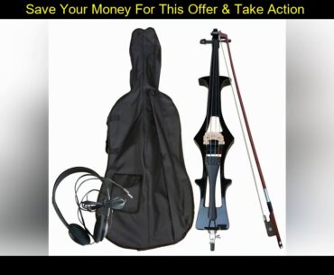 Deal ZONAEL Cool Handmade Black Electronic Cello Electric Ultra Long Mount full set with bag and bo