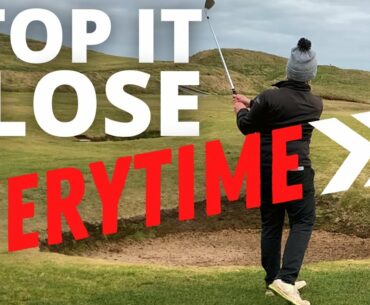 How to CHIP or PITCH OVER A BUNKER TO A TIGHT PIN POSITION and stop the ball