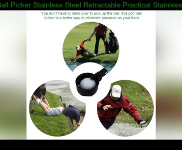Golf Ball Picker Stainless Steel Retractable Practical Stainless Steel Golf Ball Pick Up Scoop Acce