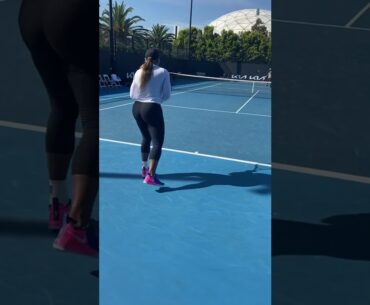 Serena Williams Practice Footage - Australian Open (2021) - Court Level View