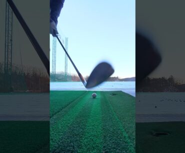 wedge shot backspin on the ice after snow