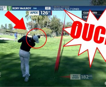 Rory McIlroy FLIPS CLUB AND HITS HIS HEAD AFTER BAD DRIVE!