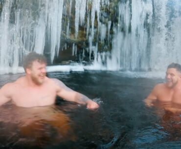 Swimming under a frozen waterfall! ft.Anything Goes With James English