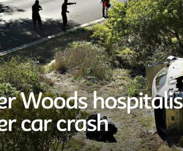 Golf legend Tiger Woods hospitalised for serious leg injuries after car crash