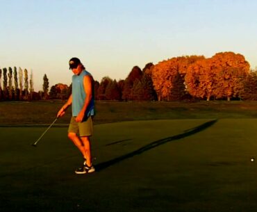golf putt - knocks 2balls at once from 14feet - putting golf...
