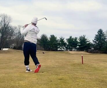 Tiger Cub practicing from 100-115yards out with P Wedge