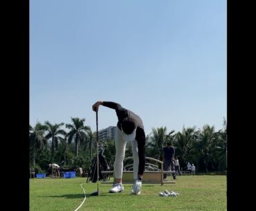 Front view of golf swing