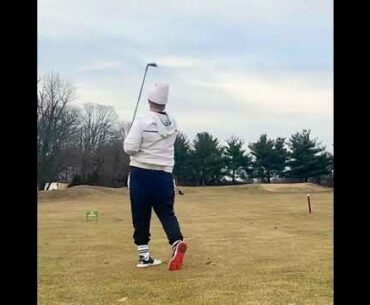 Tiger Cub back on the grind practicing from 115-125yards out Pitching Wedge