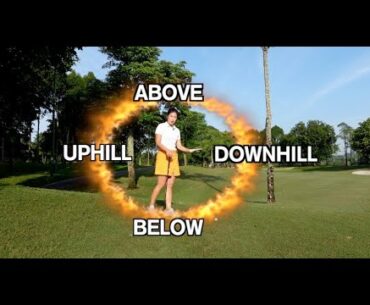Different Lies & Slopes - Above Feet, Below Feet, Uphill & Downhill Lies - Golf With Michele Low