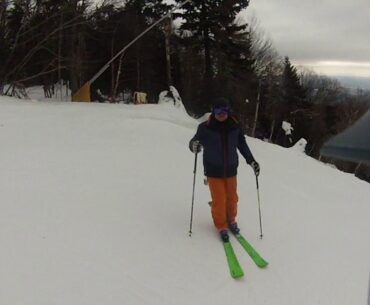 03/03/2021 The Big Man with Porkchop skiing Upper Middlebrook.
