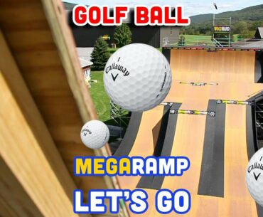 Golfing on the MegaRamp. I took a golf ball down the Mega and almost crashed #shorts