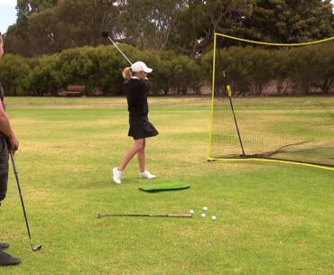 Athletic Works Golf Net with Hitting Mat