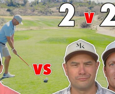 Intense 2v2 Golf Scramble with 2 Pros!! // EXP Golf