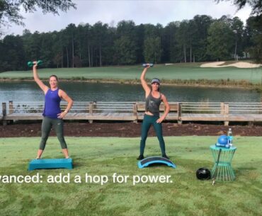 Improve Your Golf and Fitness with this Cardiogolf 5-Minute Workout Break-Clean and Press
