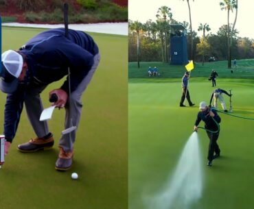 Course preparation at TPC Sawgrass