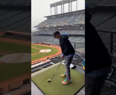 Hitting Golf Balls in MLB Stadium?!?