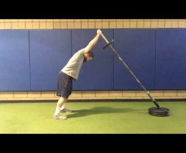 Landmine Press Through - Athletic Stance