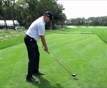 Matt Kuchar tee shot during practice at Bethpage Black