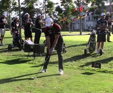 Angus Monfries of Essendon FC tees off!