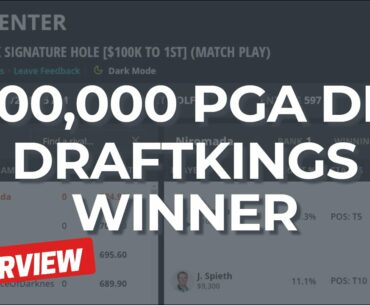 He won $100,000 on DraftKings in PGA. Here's his top strategy for winning big tournaments.
