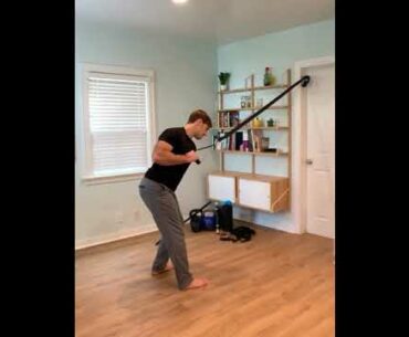 Row with rotation golf posture (high anchor)