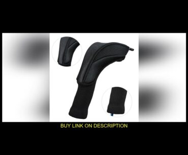 BEST Black Golf Head Covers Driver 1 3 5 Fairway Woods Headcovers Long Neck 1680D Knit Protective C