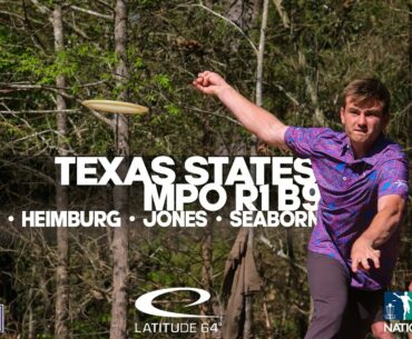 2021 Texas State Disc Golf Championship | R1 B9 | Orum, Heimburg, Jones, Seaborn | GKPRO