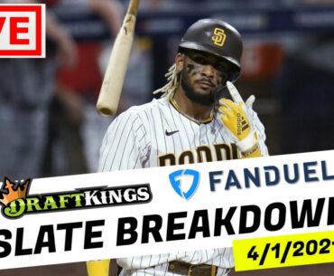 MLB DFS 4/1/2021 *OPENING DAY* Slate Breakdown | FanDuel DraftKings Yahoo PrizePicks