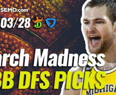 MARCH MADNESS SWEET 16 CBB DFS PICKS AND STRATEGY DRAFTKINGS & FANDUEL SUNDAY 3/28