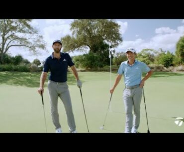 Dustin Johnson VS. Collin Morikawa 2-Club Challenge | TaylorMade Golf