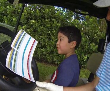 Playing golf for the first time with my son Sebastian at Pembroke Lakes Golf Course